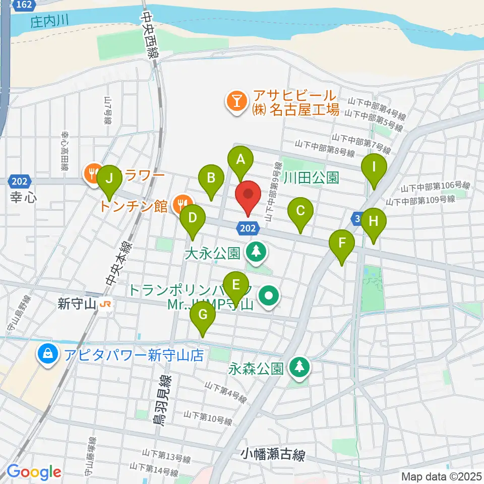 スタジオスプラッシュ周辺のカフェ一覧地図