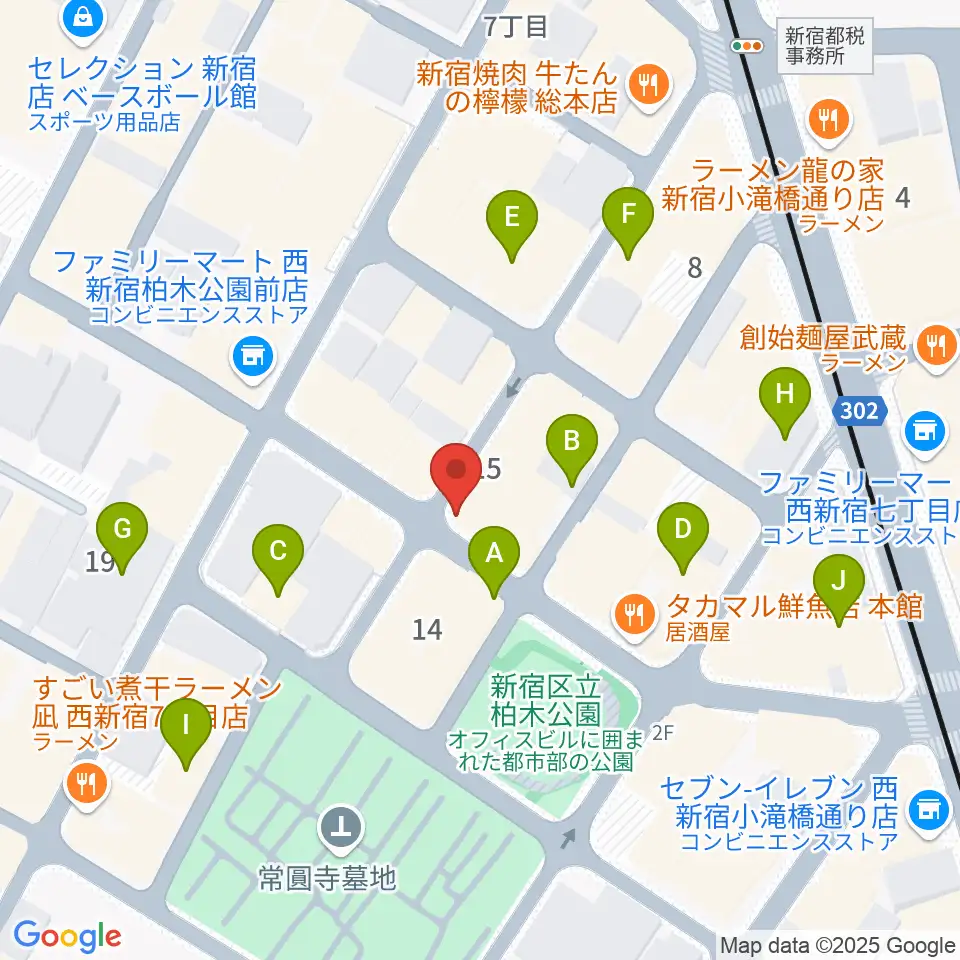 スタジオ音楽館 新宿西口店周辺のカフェ一覧地図