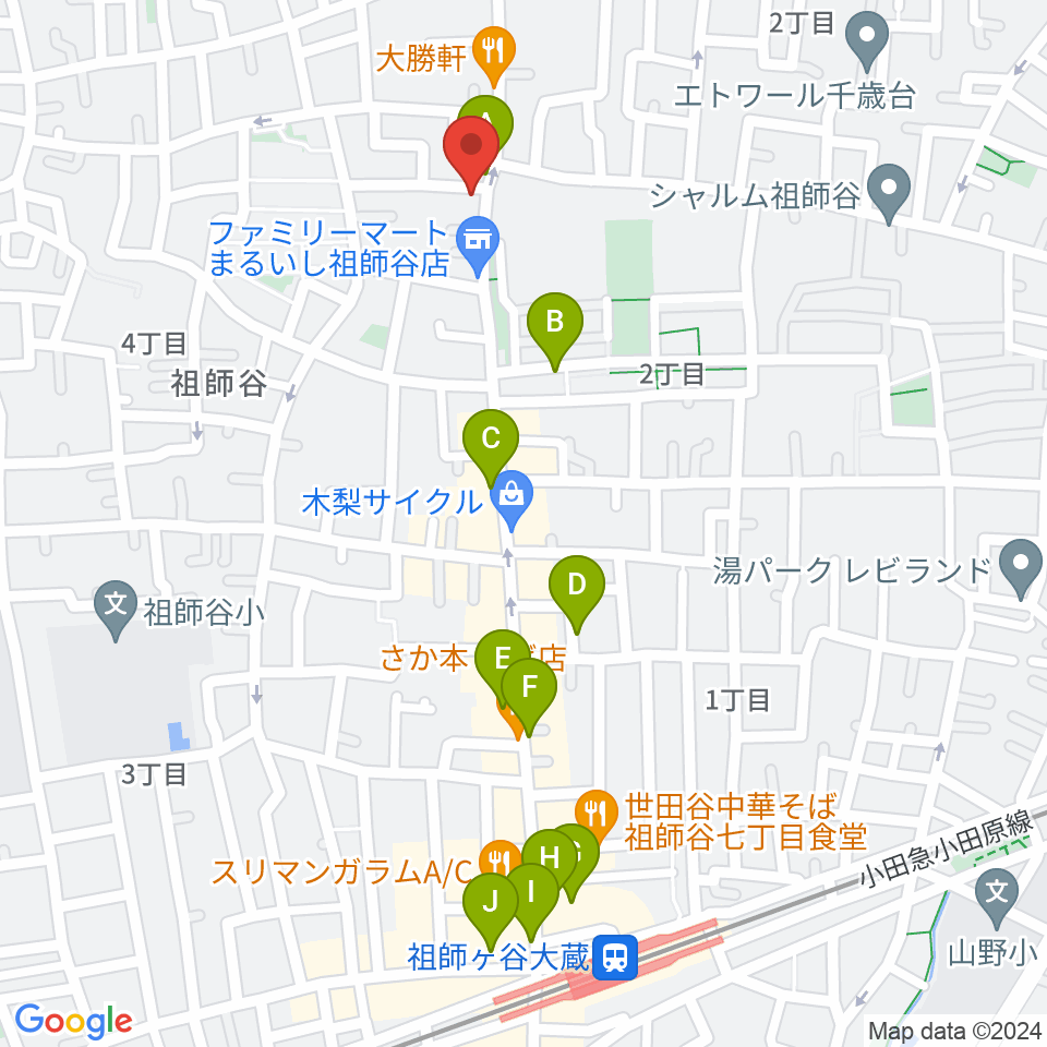 スタジオセイント周辺のカフェ一覧地図