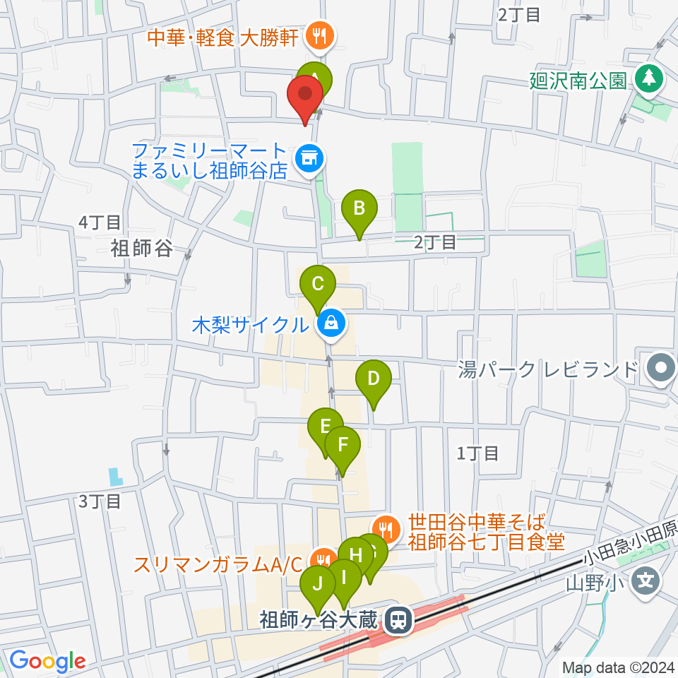 スタジオセイント周辺のカフェ一覧地図