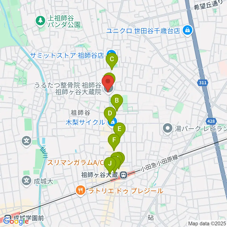 スタジオセイント周辺のカフェ一覧地図