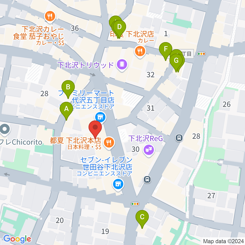 アンディーズスタジオ周辺のカフェ一覧地図