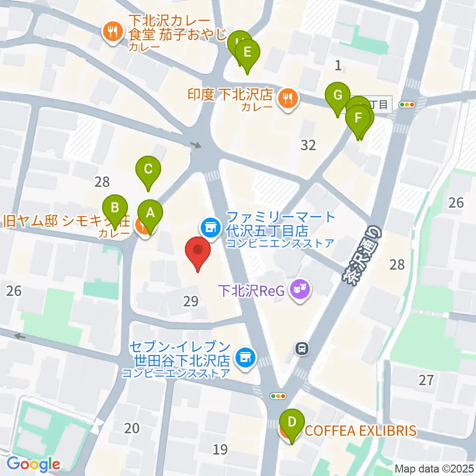 アンディーズスタジオ周辺のカフェ一覧地図
