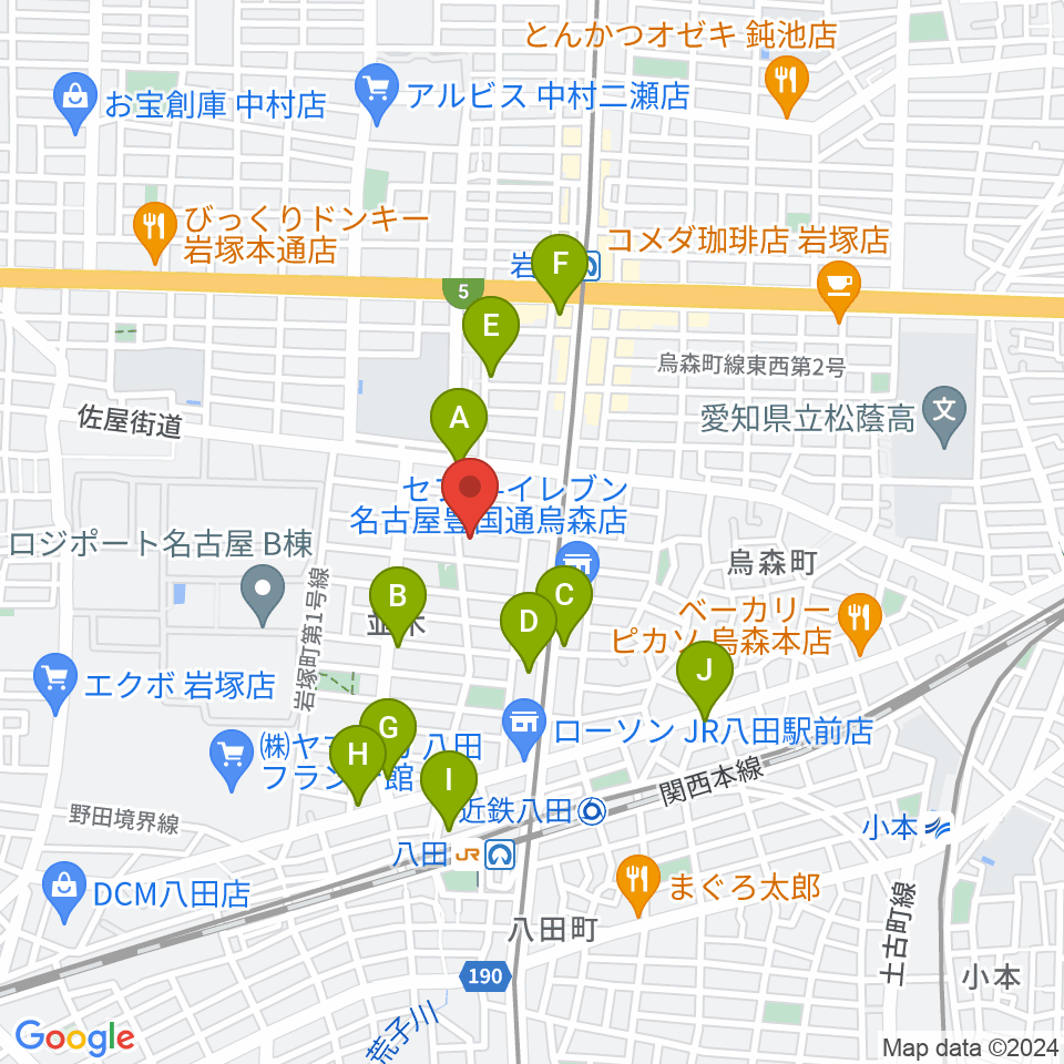 スタジオ・ルカロ周辺のカフェ一覧地図