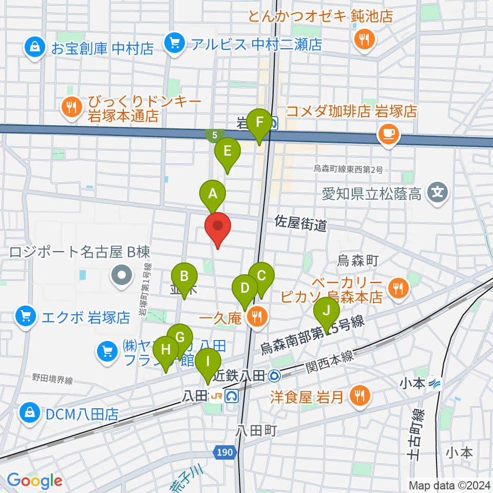 スタジオ・ルカロ周辺のカフェ一覧地図