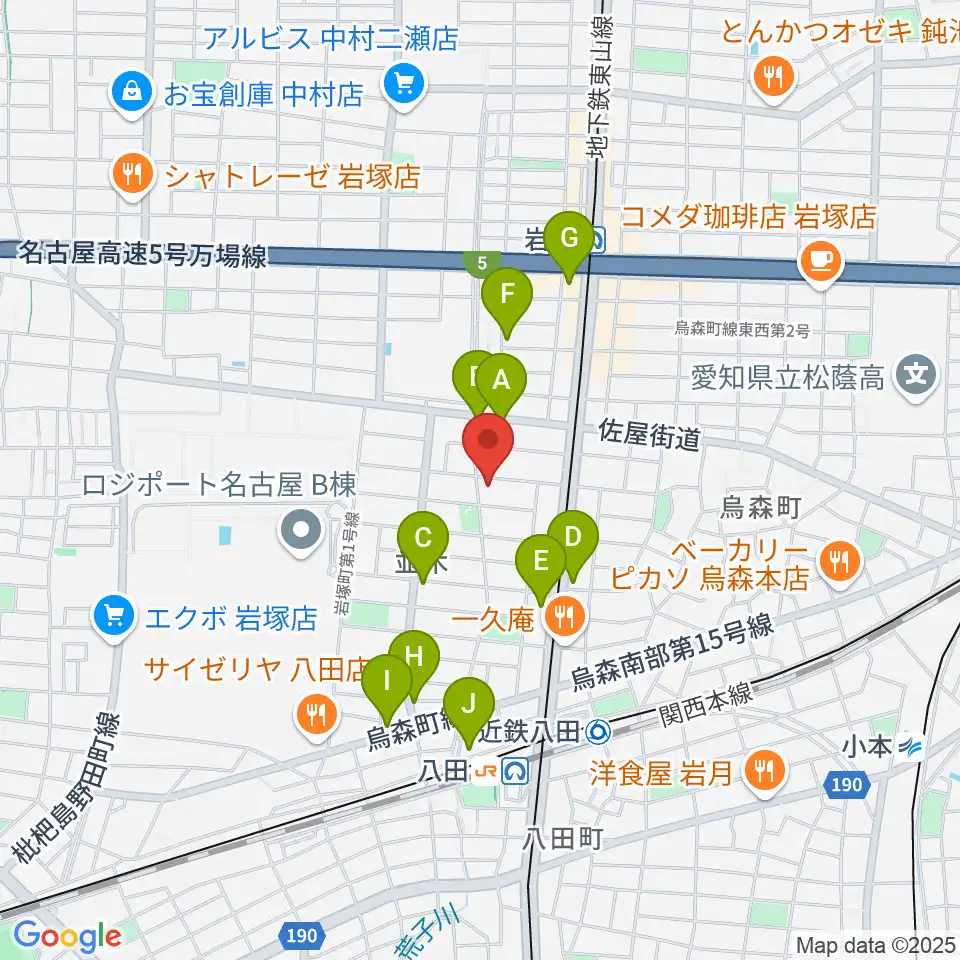 スタジオ・ルカロ周辺のカフェ一覧地図