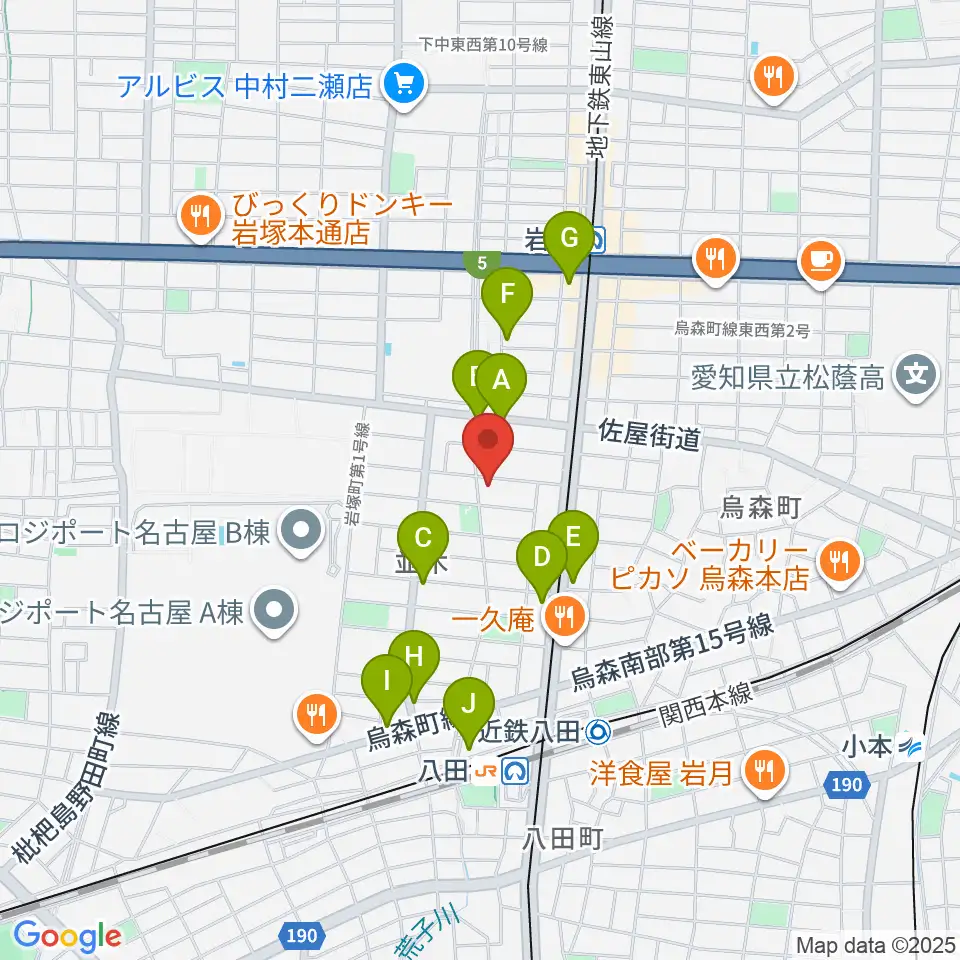 スタジオ・ルカロ周辺のカフェ一覧地図