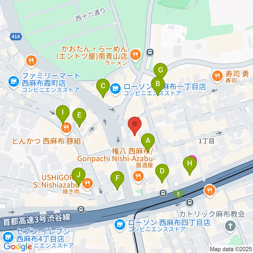 ラボレコーダーズ周辺のカフェ一覧地図