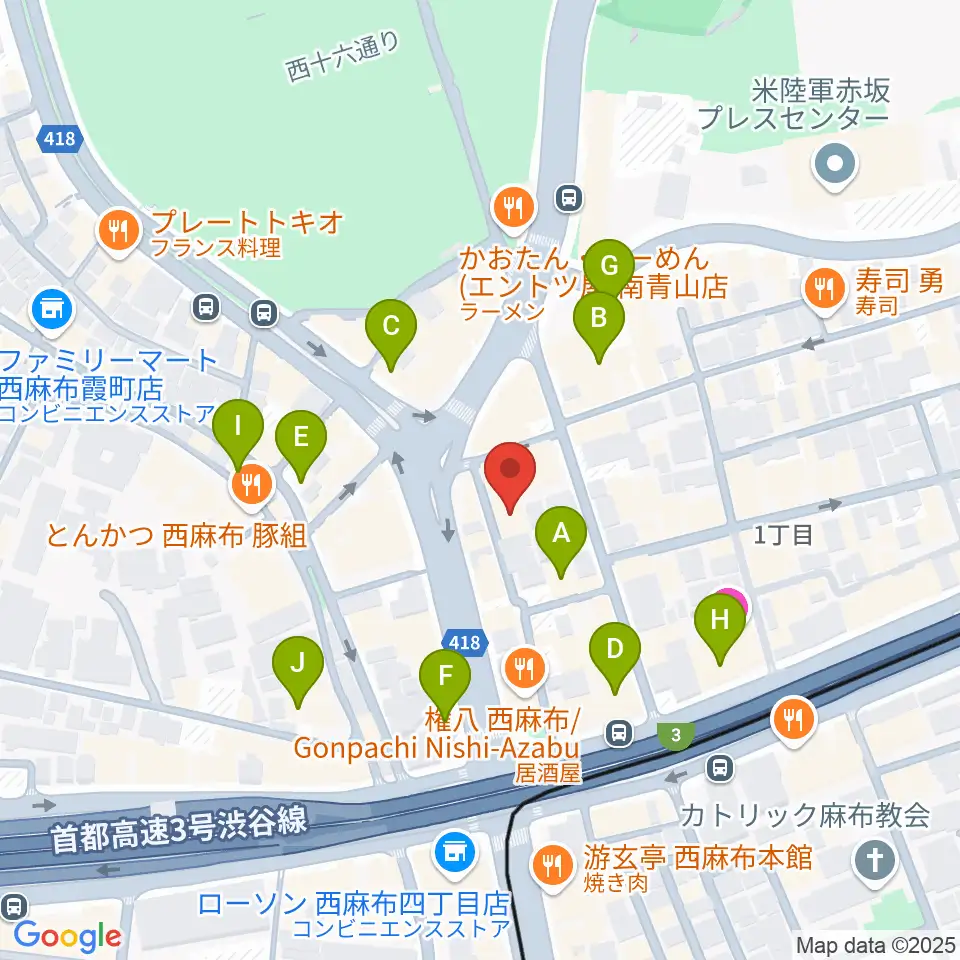LAB recorders周辺のカフェ一覧地図