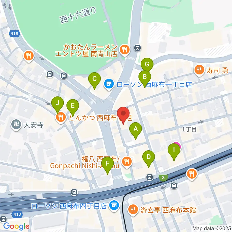 LAB recorders周辺のカフェ一覧地図