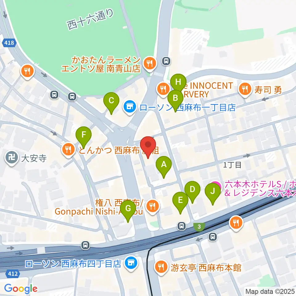LAB recorders周辺のカフェ一覧地図