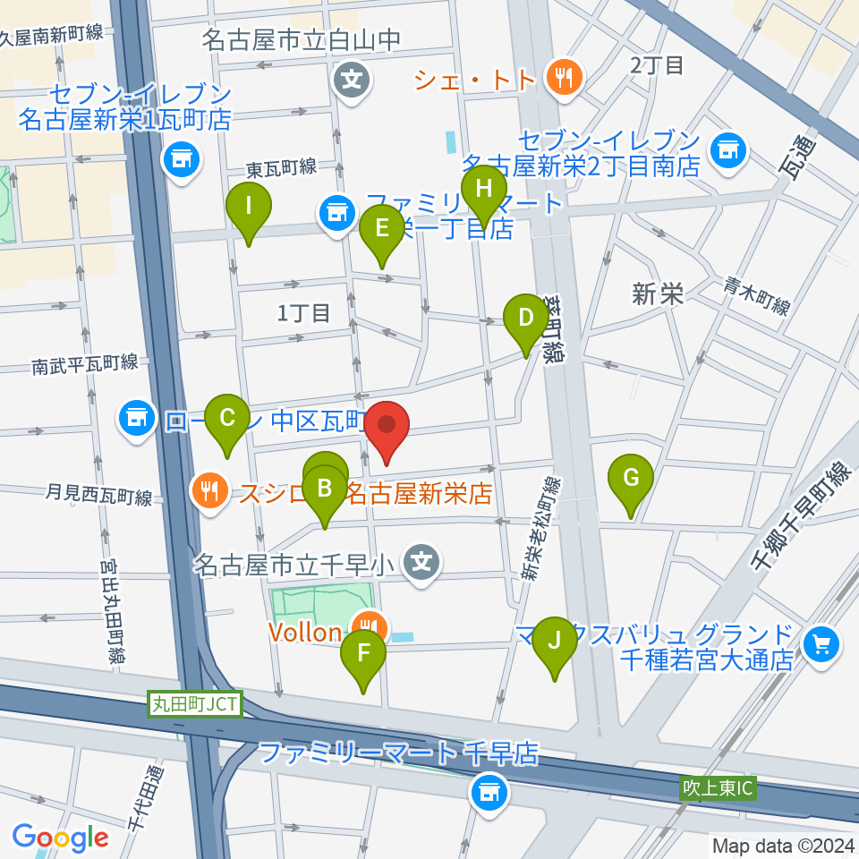 スタジオオフサイド周辺のカフェ一覧地図