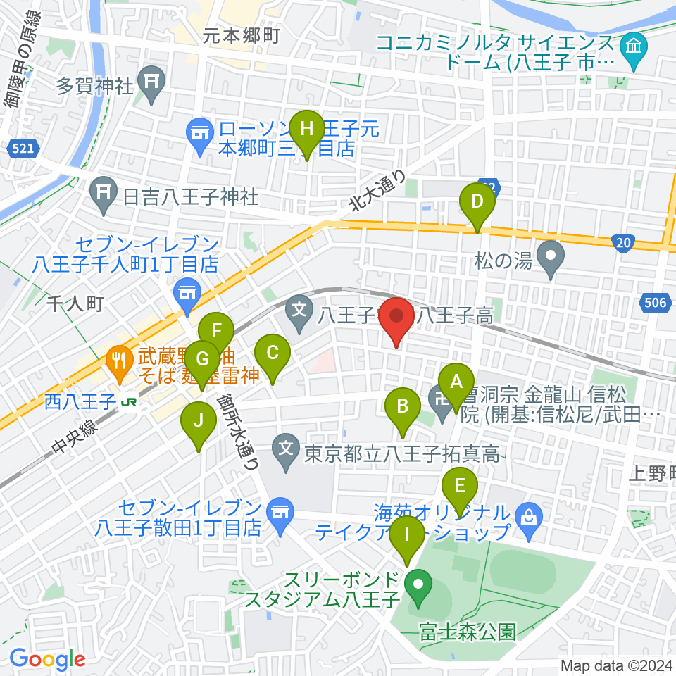 スタジオオルウェイズ周辺のカフェ一覧地図