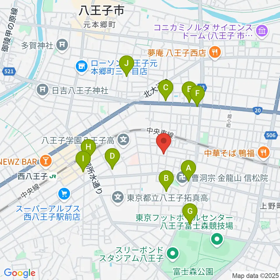 スタジオオルウェイズ周辺のカフェ一覧地図