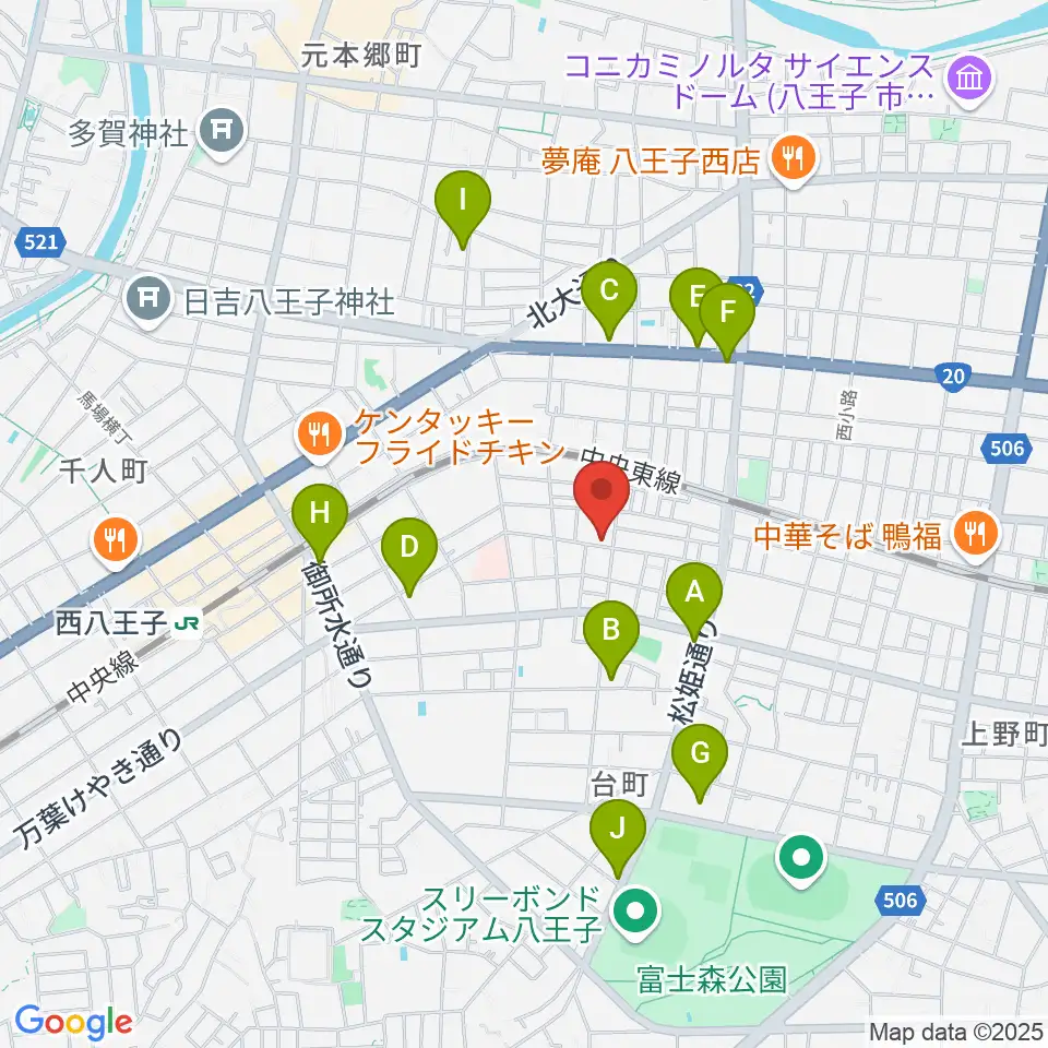 スタジオオルウェイズ周辺のカフェ一覧地図