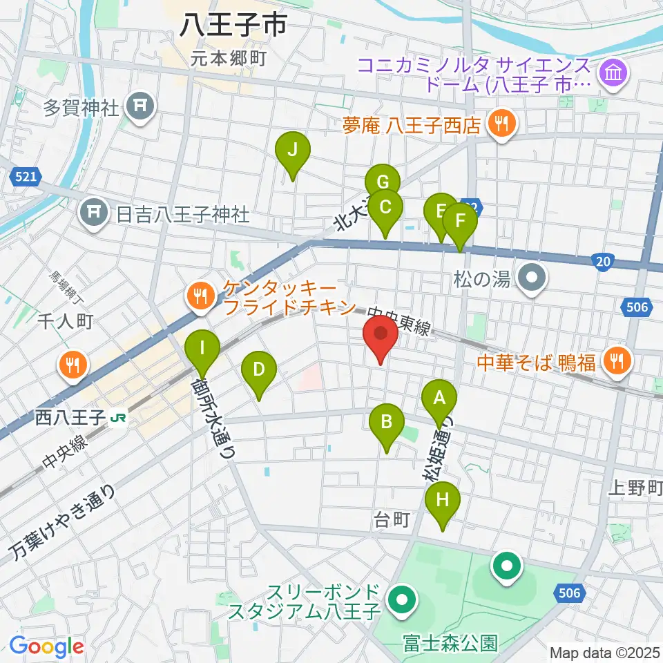 スタジオオルウェイズ周辺のカフェ一覧地図