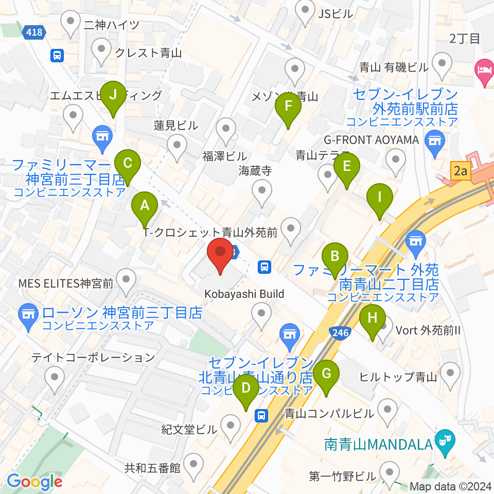 TAIKO-LAB青山周辺のカフェ一覧地図