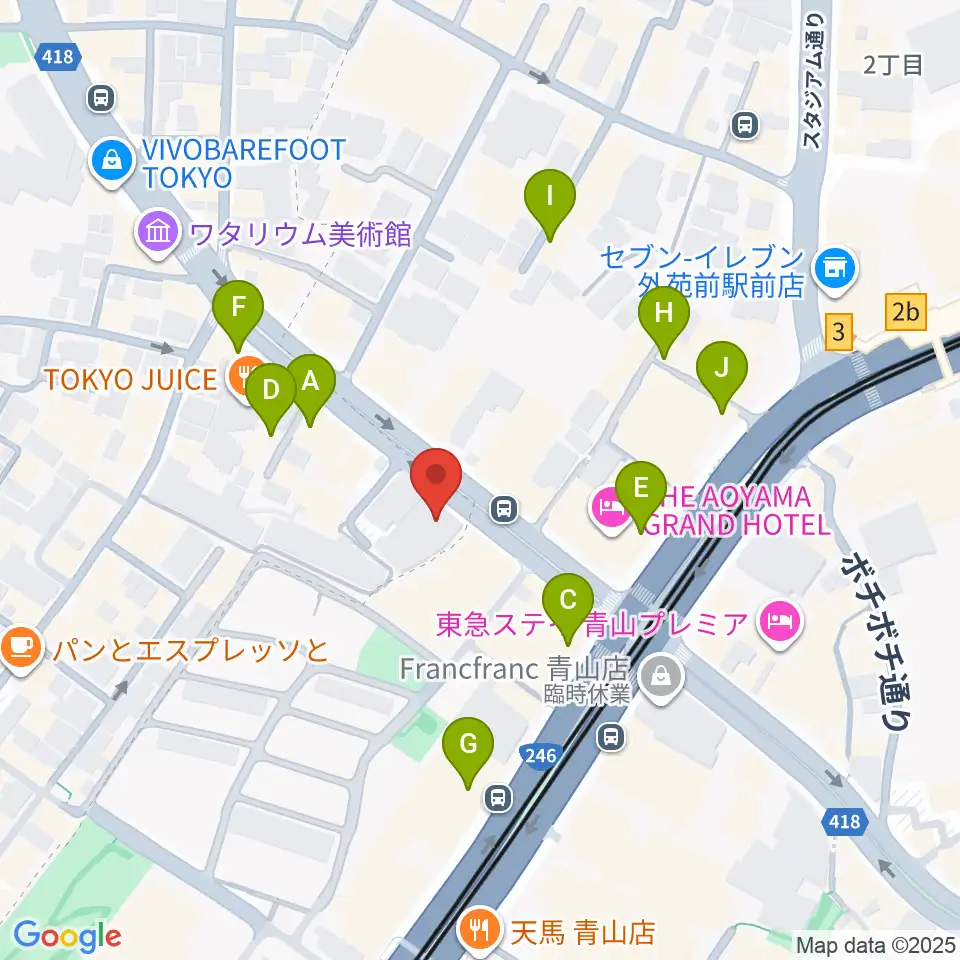 TAIKO-LAB青山周辺のカフェ一覧地図