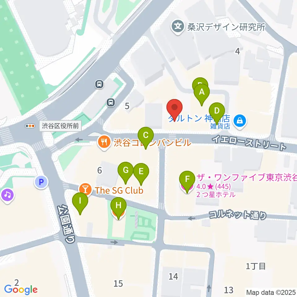 神南スタジオ周辺のカフェ一覧地図