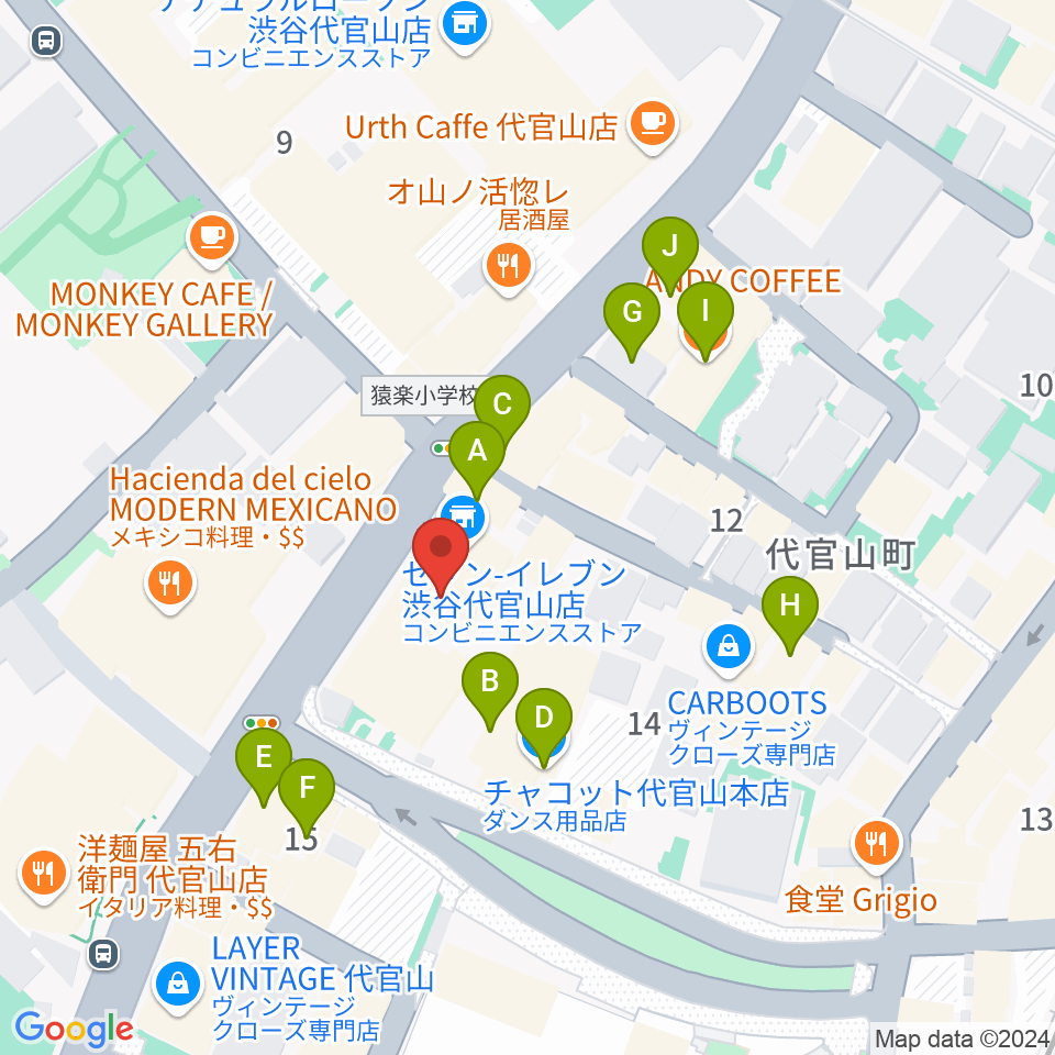 デルファイサウンド周辺のカフェ一覧地図