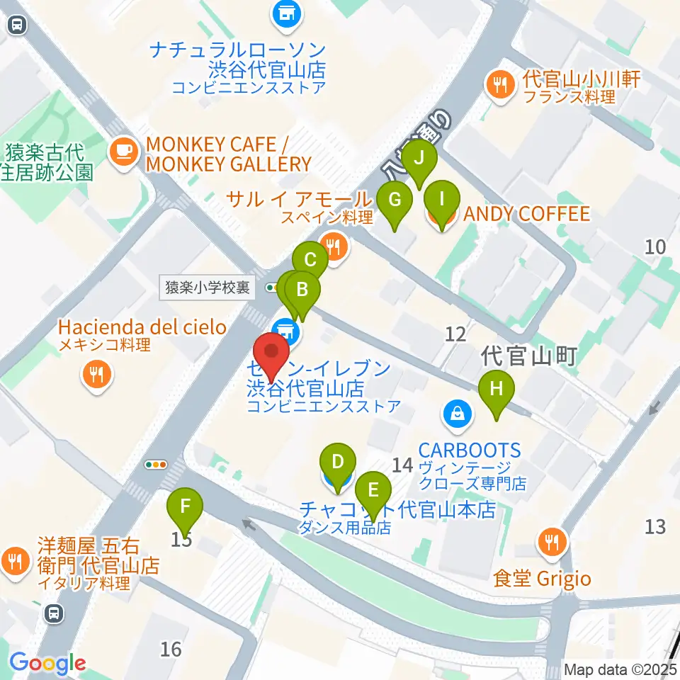 デルファイサウンド周辺のカフェ一覧地図