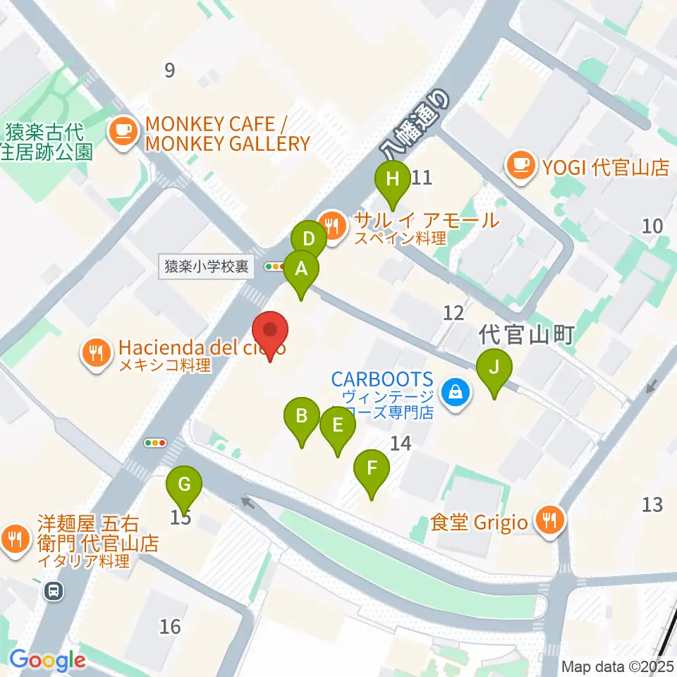 デルファイサウンド周辺のカフェ一覧地図