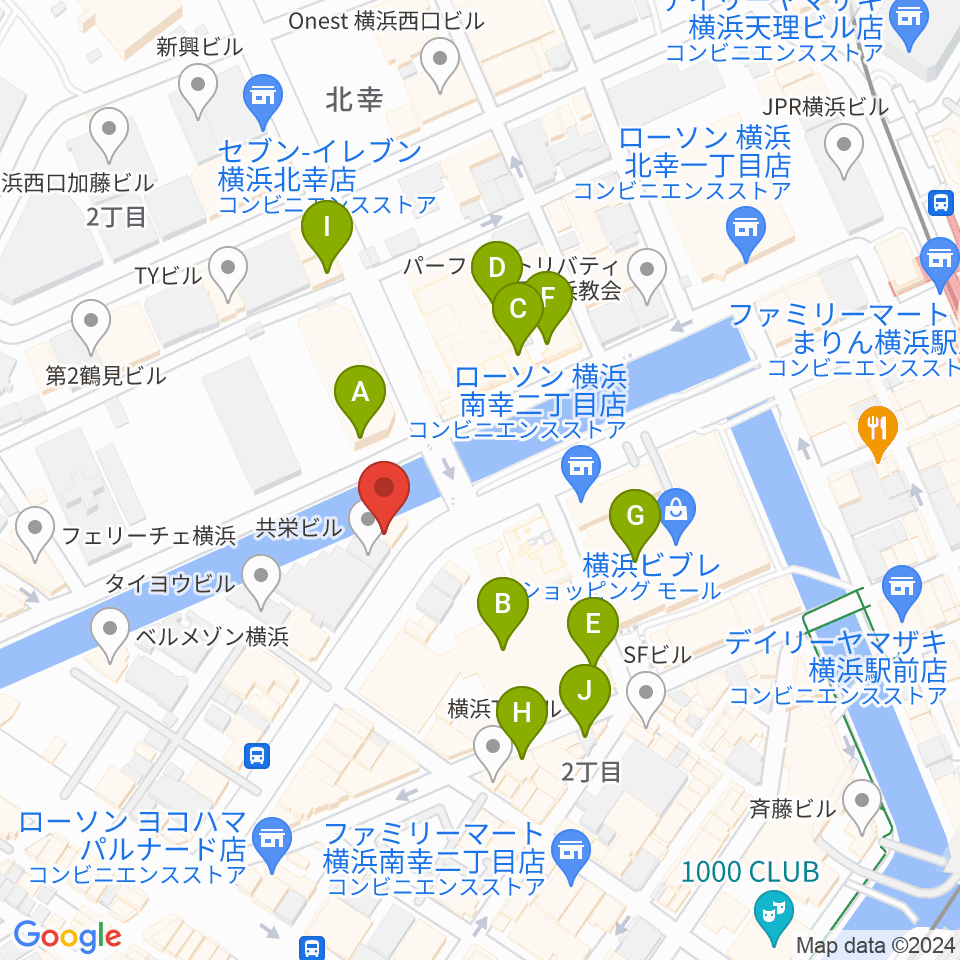 クラウドナインスタジオ横浜西口店周辺のカフェ一覧地図
