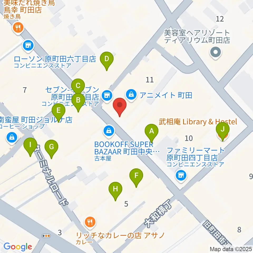 クラウドナインスタジオ 町田店周辺のカフェ一覧地図