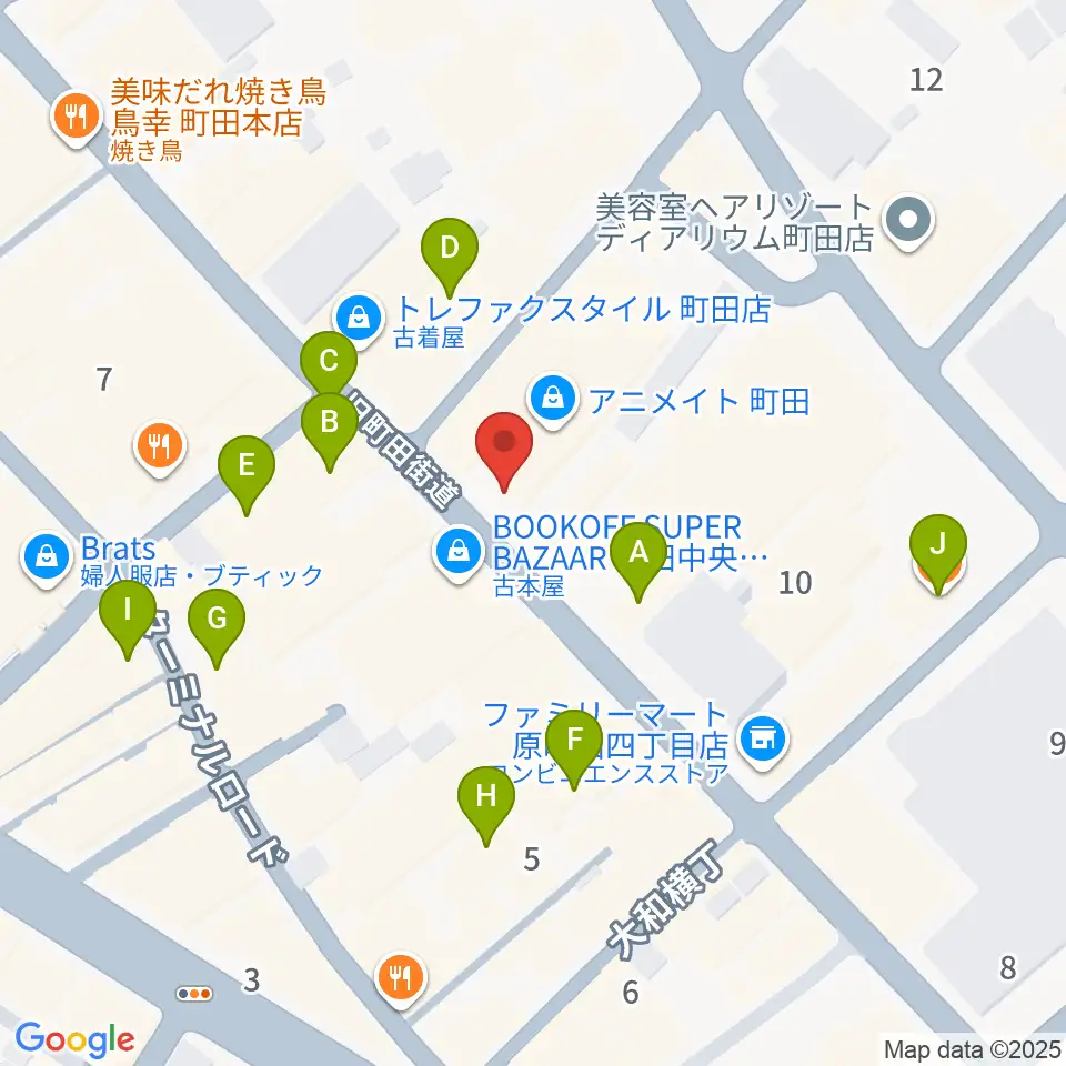 クラウドナインスタジオ 町田店周辺のカフェ一覧地図
