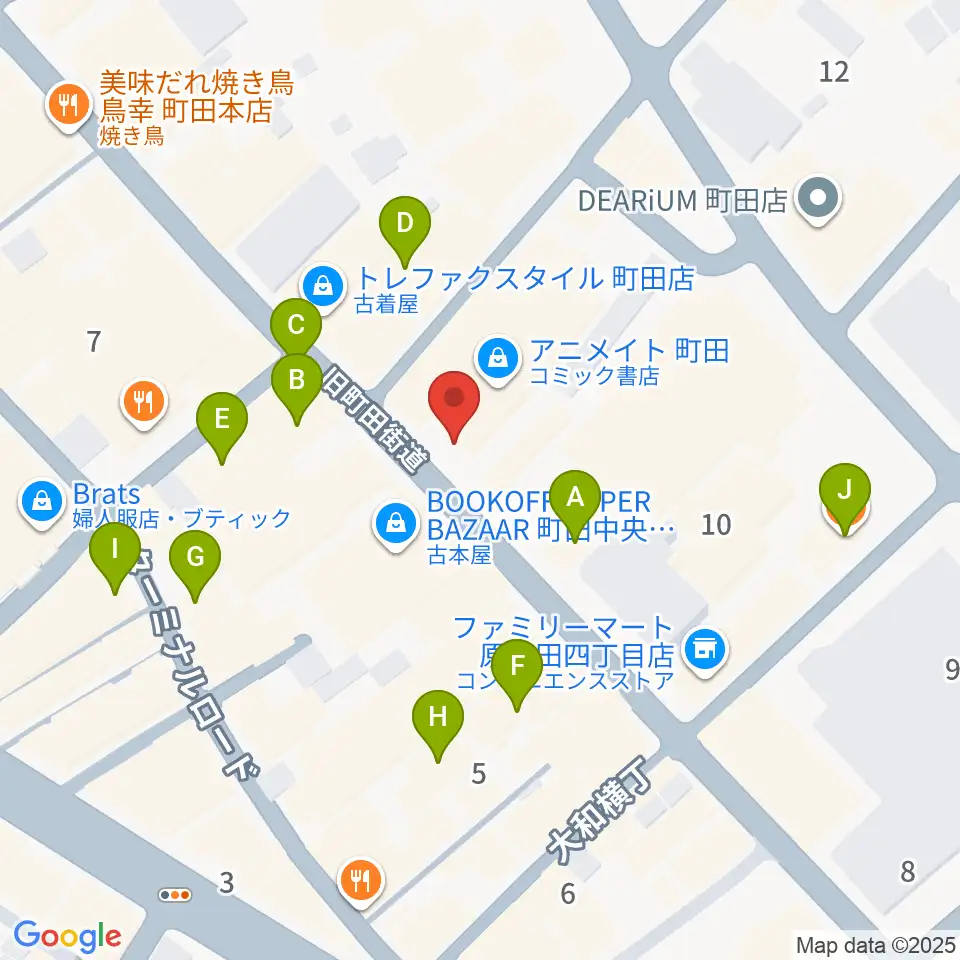 クラウドナインスタジオ 町田店周辺のカフェ一覧地図