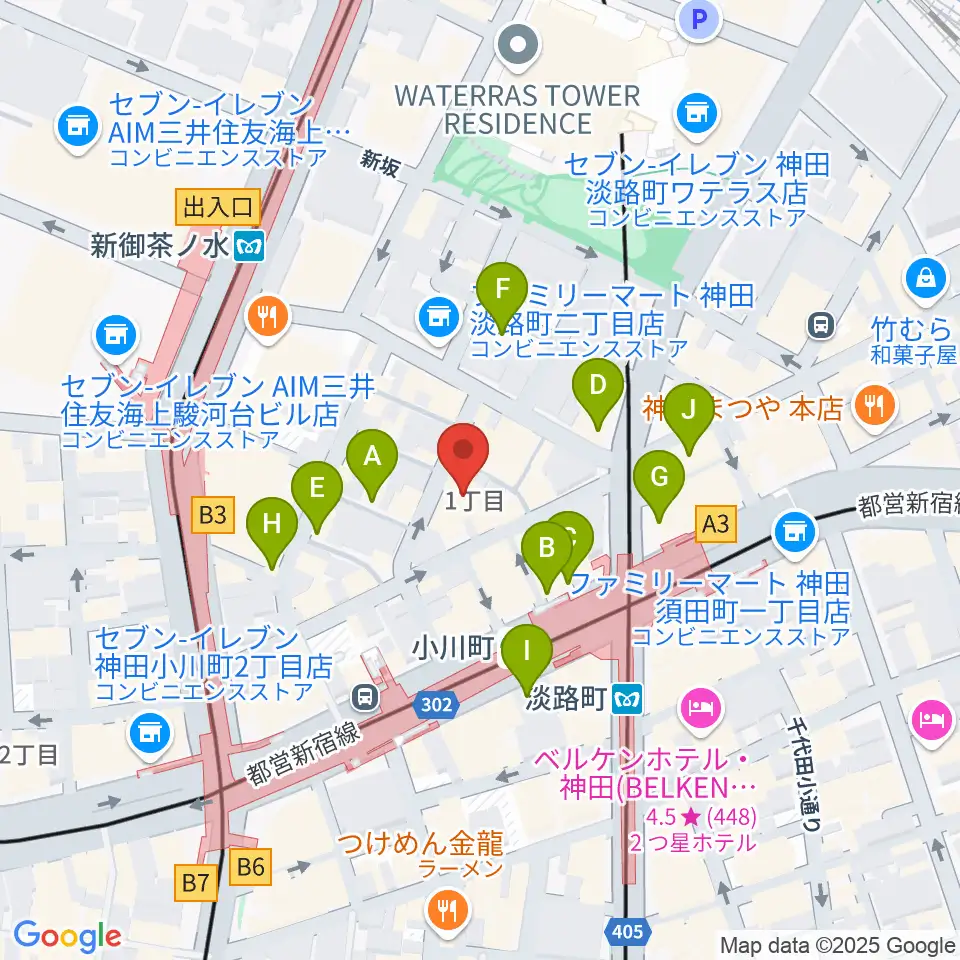 桐朋 子供のための音楽教室 お茶の水教室周辺のカフェ一覧地図