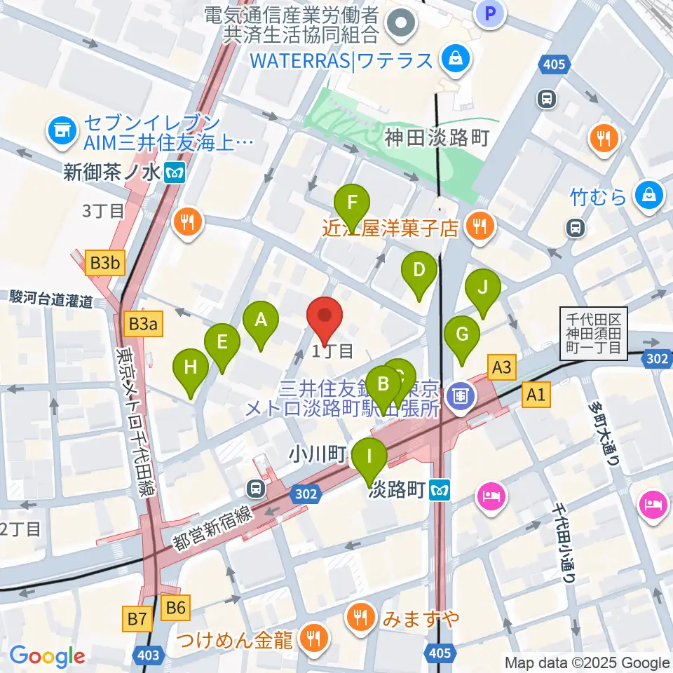 桐朋 子供のための音楽教室 お茶の水教室周辺のカフェ一覧地図