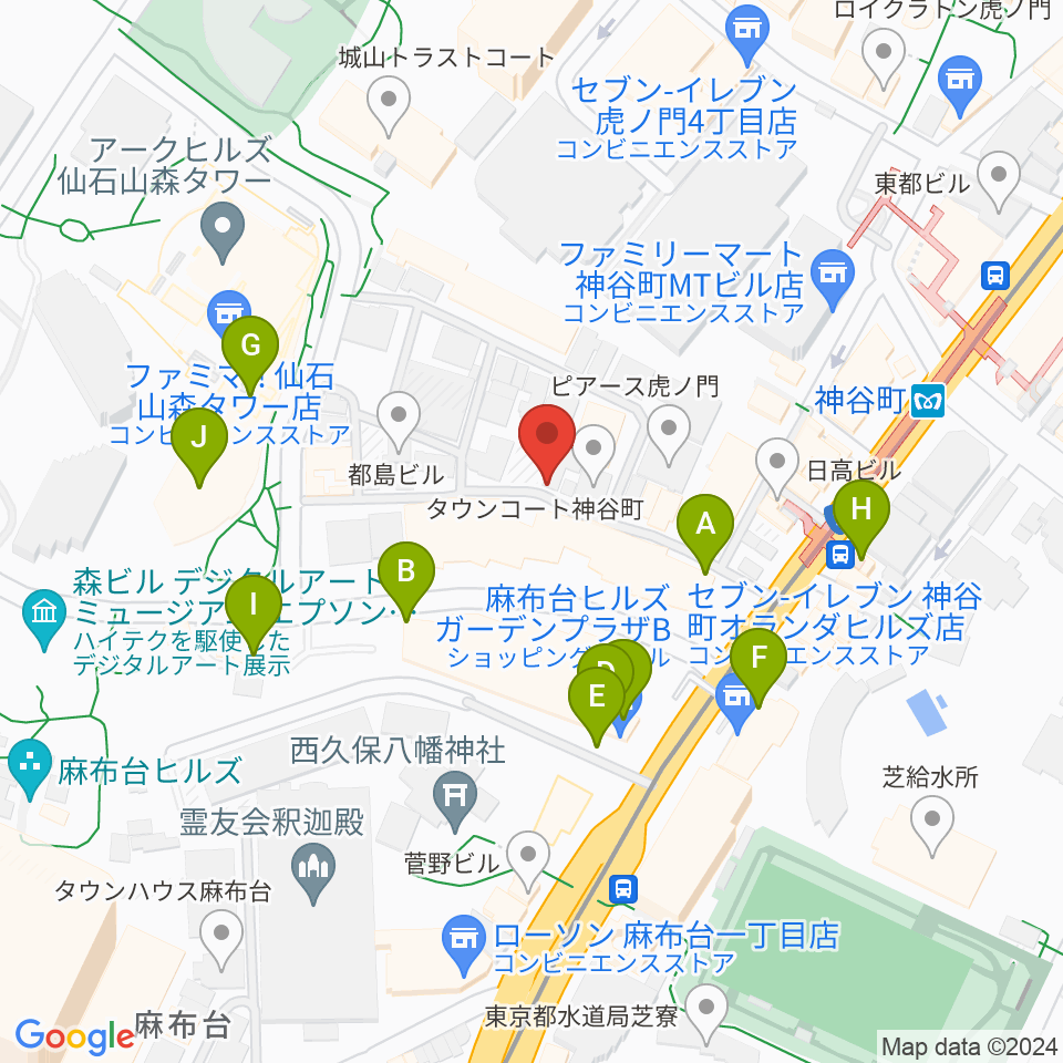 grid studio周辺のカフェ一覧地図