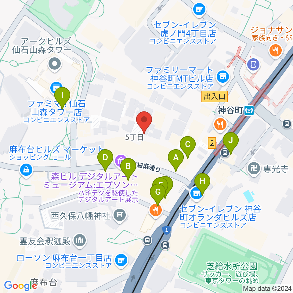 grid studio周辺のカフェ一覧地図