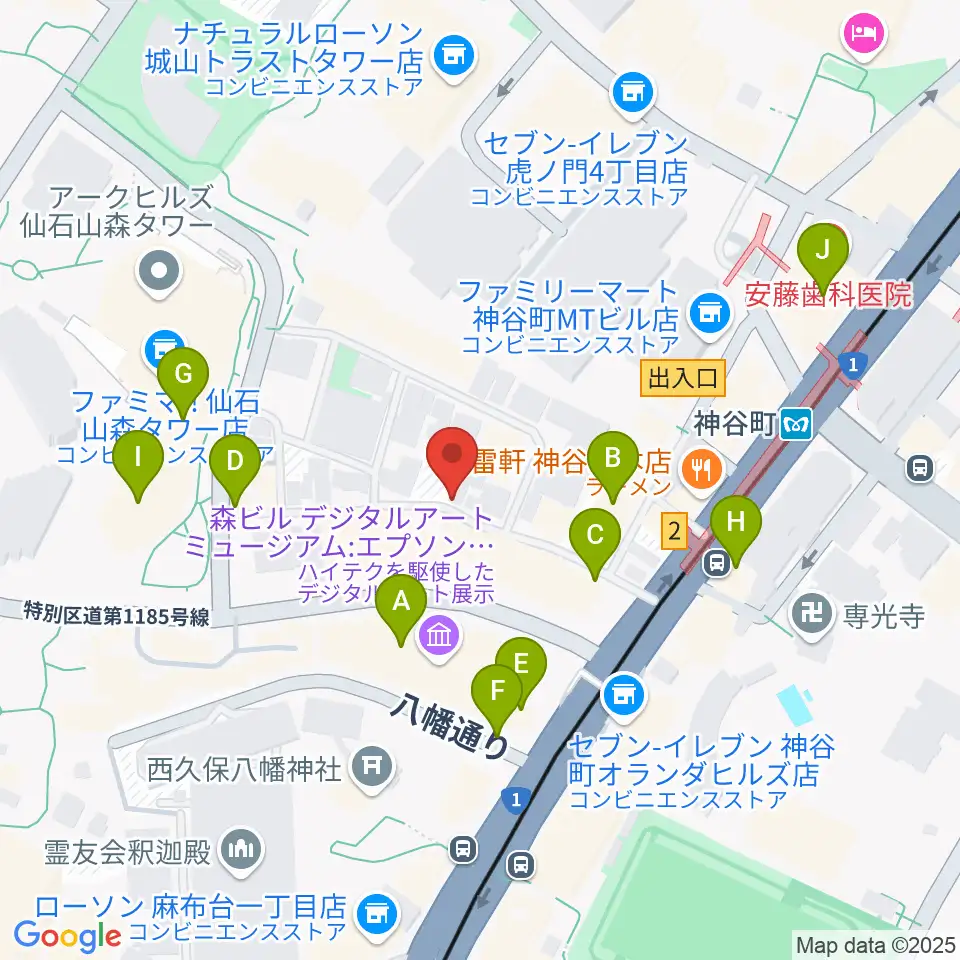 grid studio周辺のカフェ一覧地図