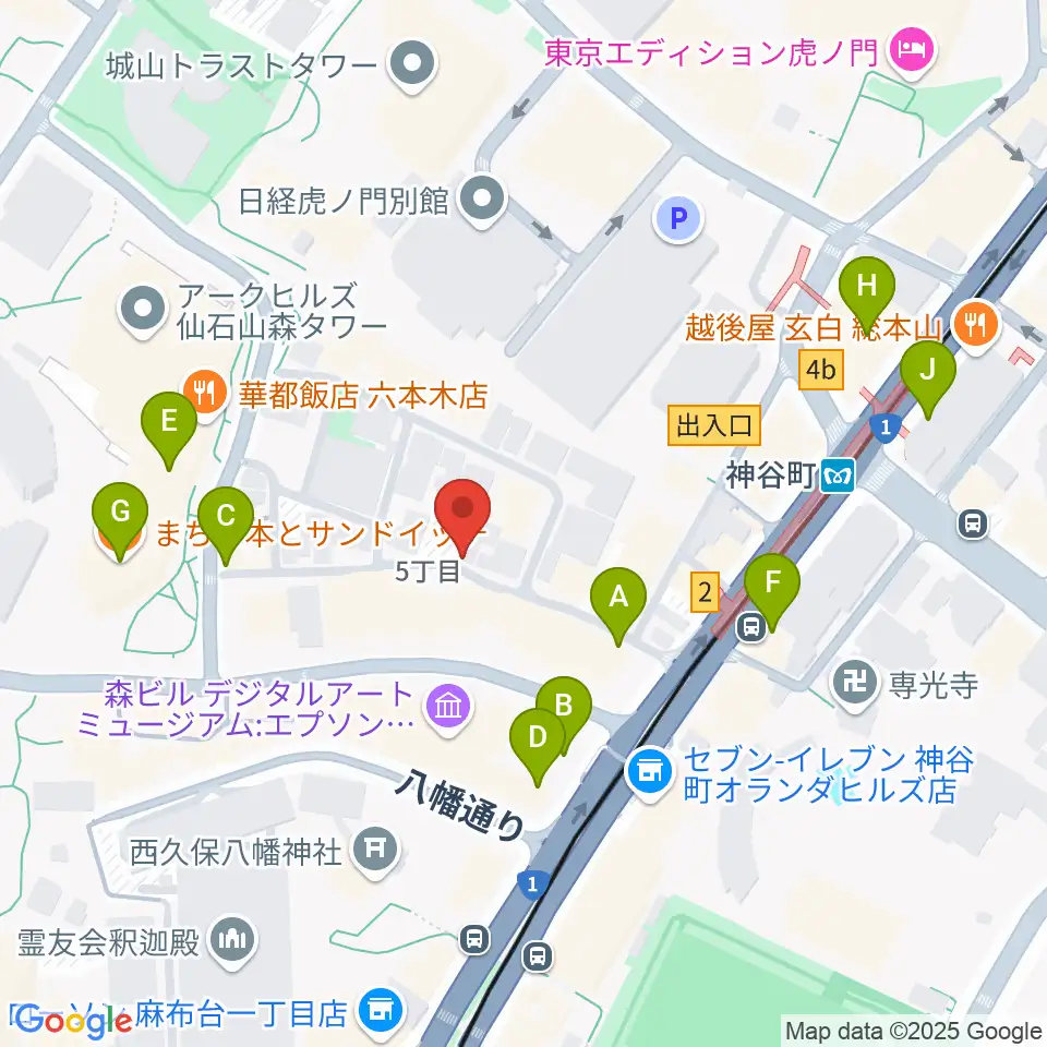 grid studio周辺のカフェ一覧地図