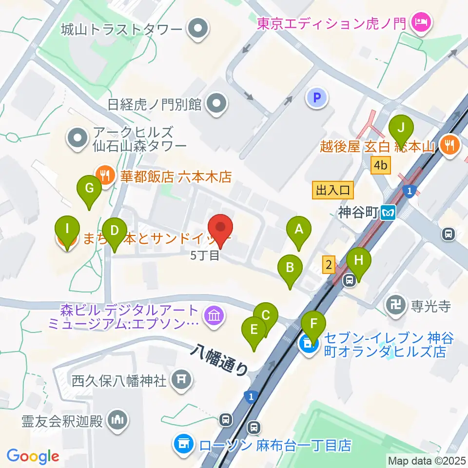 grid studio周辺のカフェ一覧地図