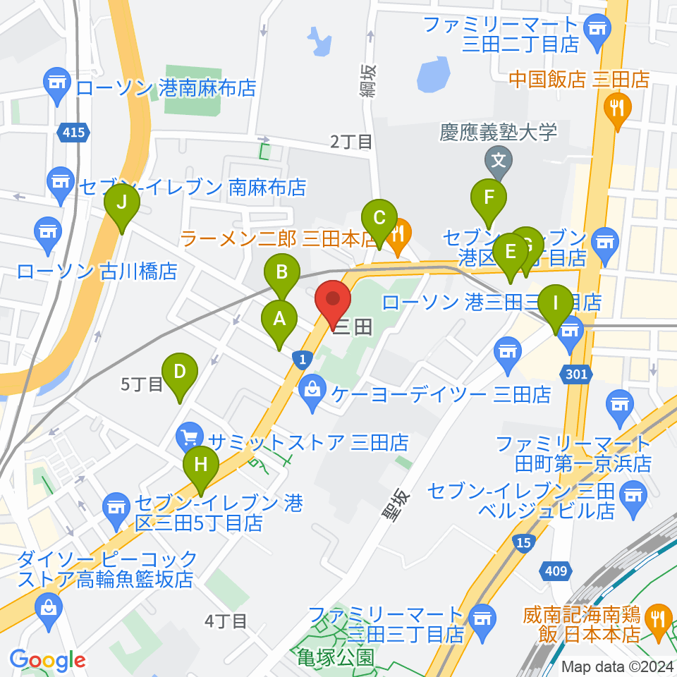 スタジオアワーハウス周辺のカフェ一覧地図