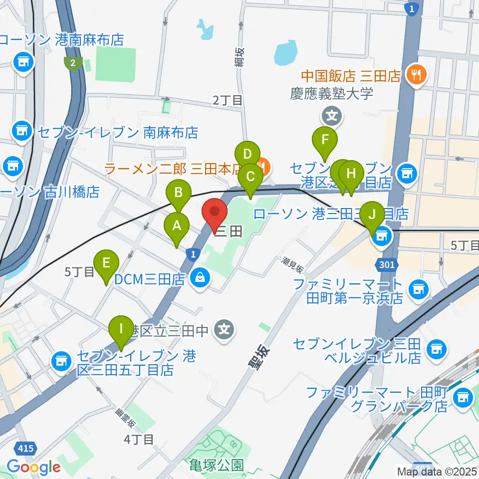 スタジオアワーハウス周辺のカフェ一覧地図