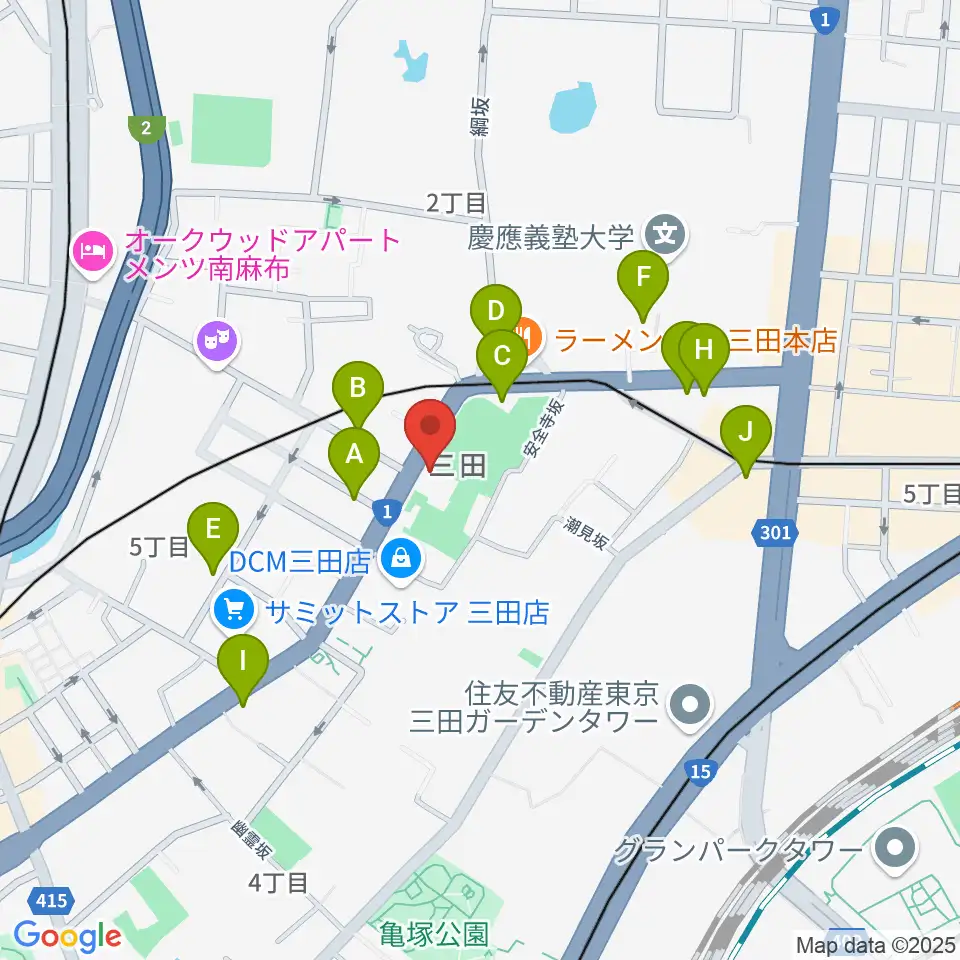 スタジオアワーハウス周辺のカフェ一覧地図