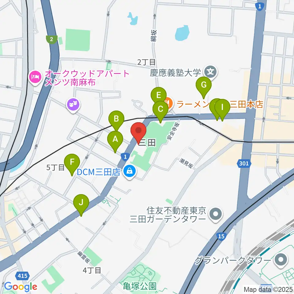 スタジオアワーハウス周辺のカフェ一覧地図