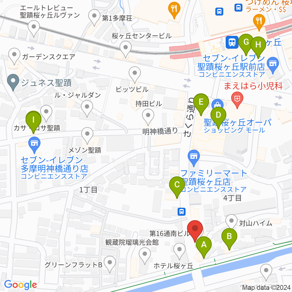 スタジオABR聖蹟桜ヶ丘店周辺のカフェ一覧地図