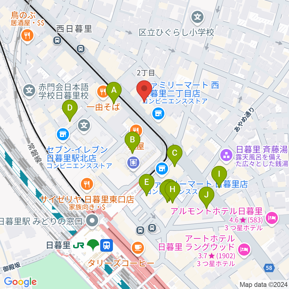 クレシェンドスタジオ周辺のカフェ一覧地図