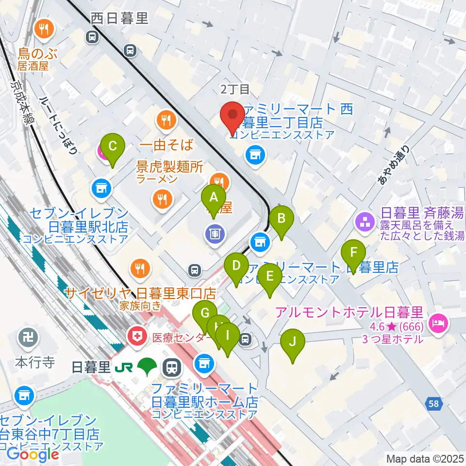 クレシェンドスタジオ周辺のカフェ一覧地図