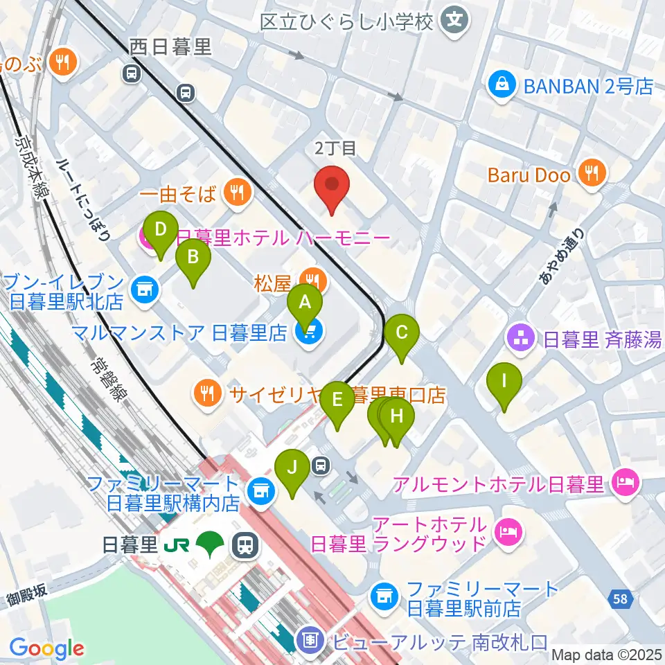 クレシェンドスタジオ周辺のカフェ一覧地図