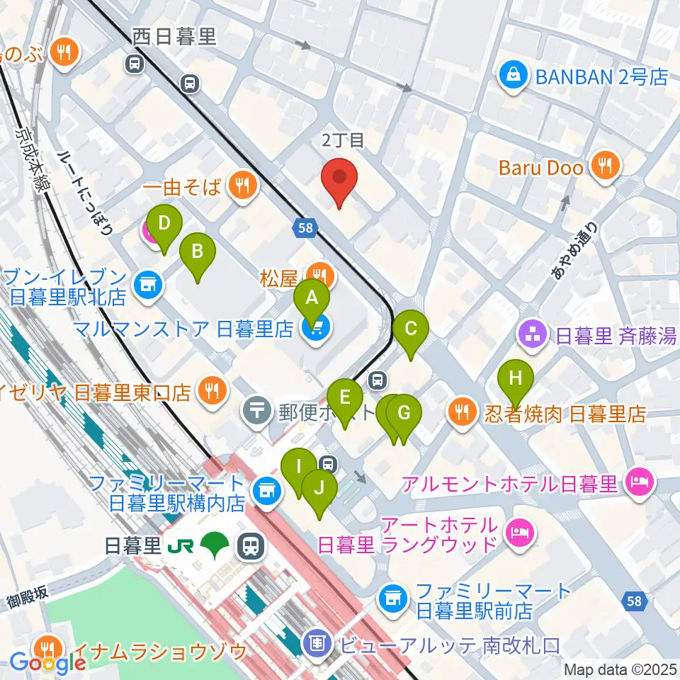 クレシェンドスタジオ周辺のカフェ一覧地図