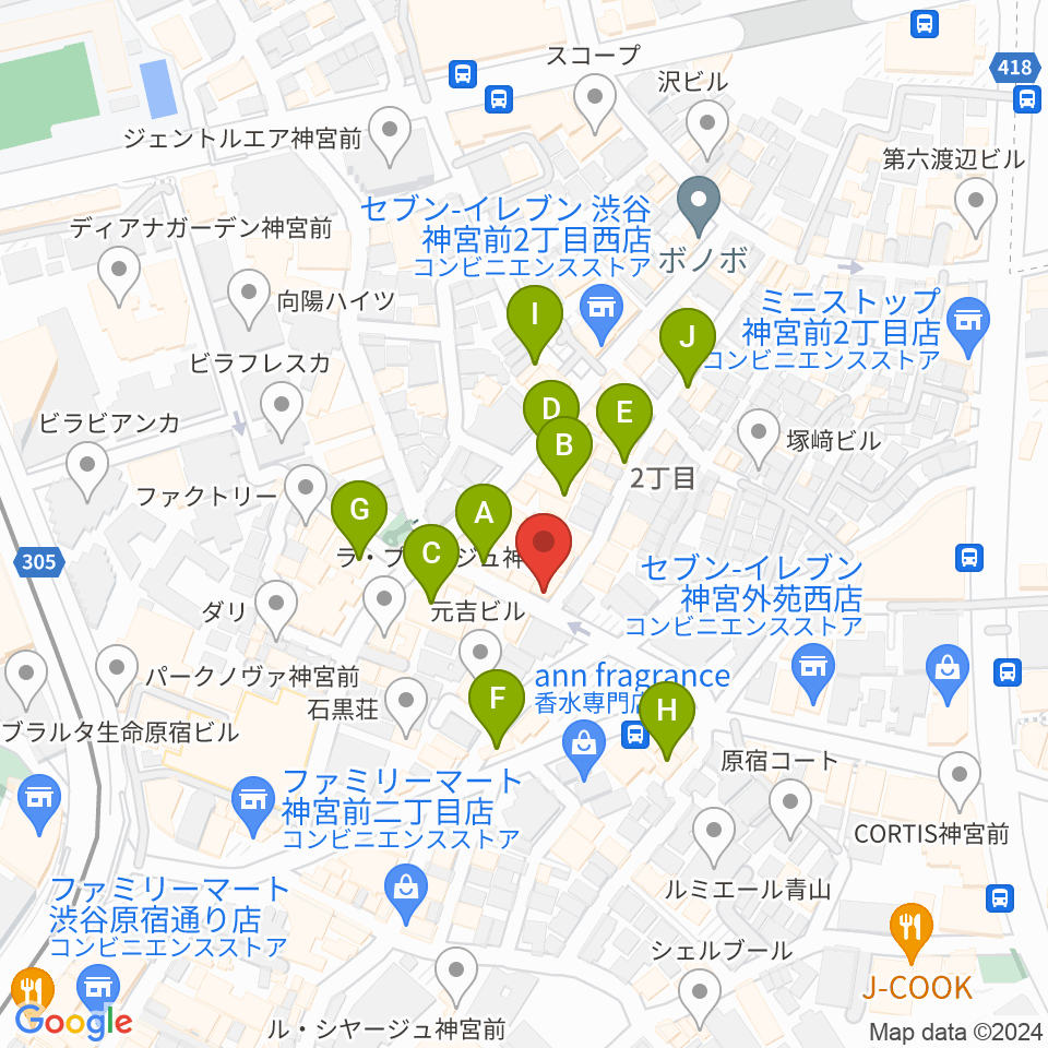 PLAZA studio周辺のカフェ一覧地図