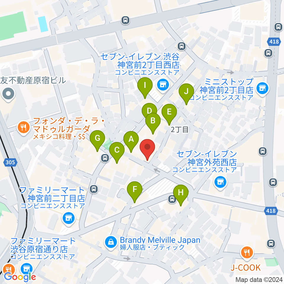 PLAZA studio周辺のカフェ一覧地図