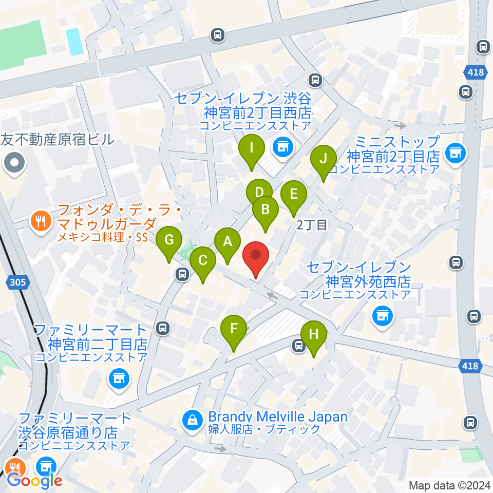 PLAZA studio周辺のカフェ一覧地図