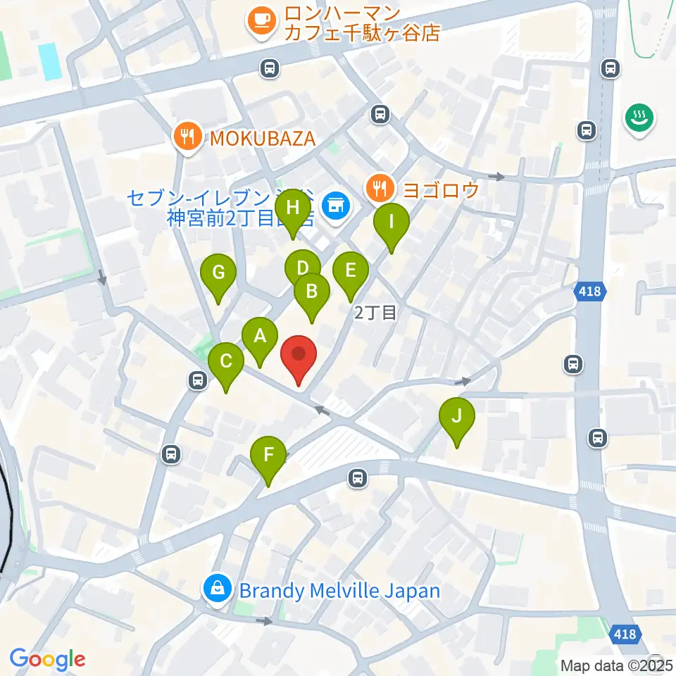 PLAZA studio周辺のカフェ一覧地図